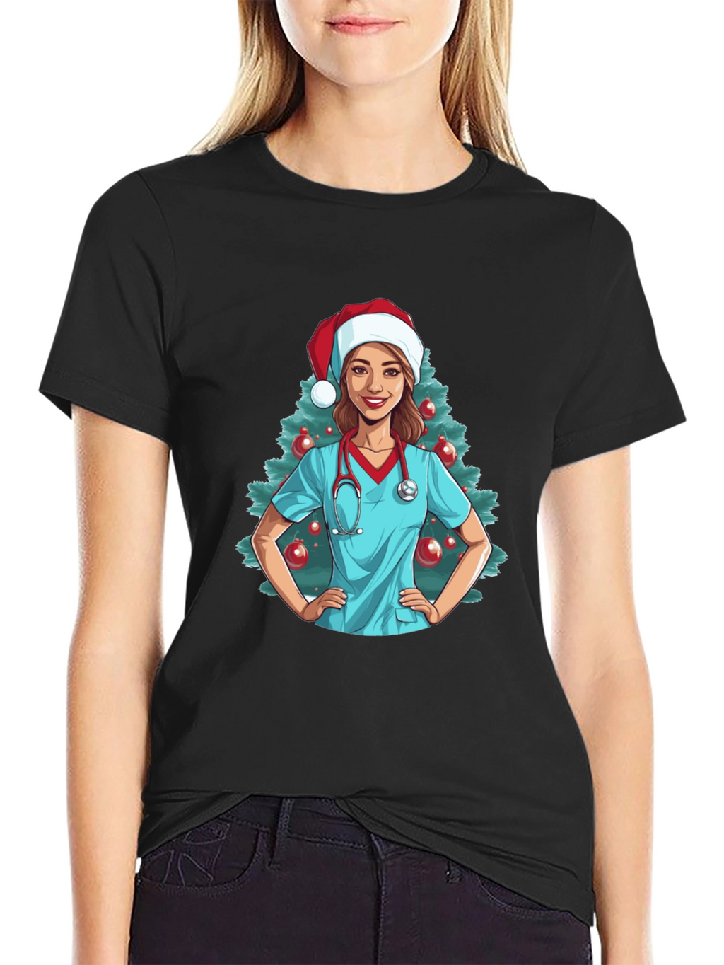 Christmas Nurse Graphic T-Shirt