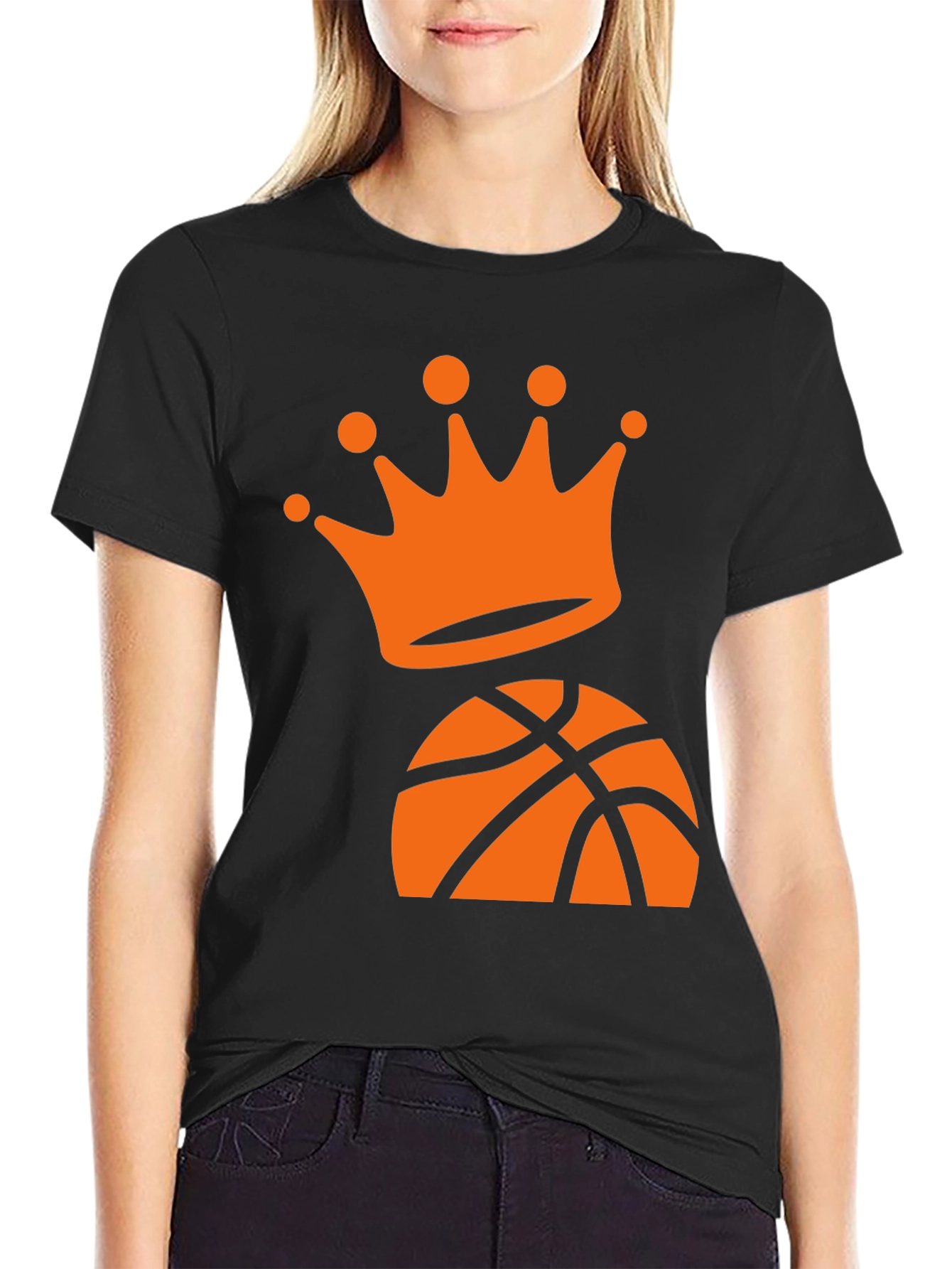 Basketball King Graphic Tee - Black Cotton T-Shirt