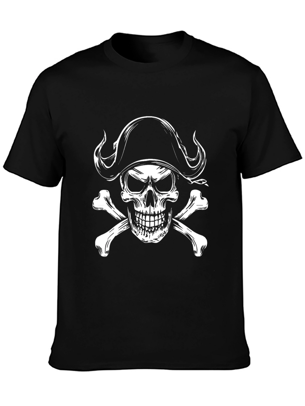 Pirate Skull & Crossbones Graphic T-Shirt - Black