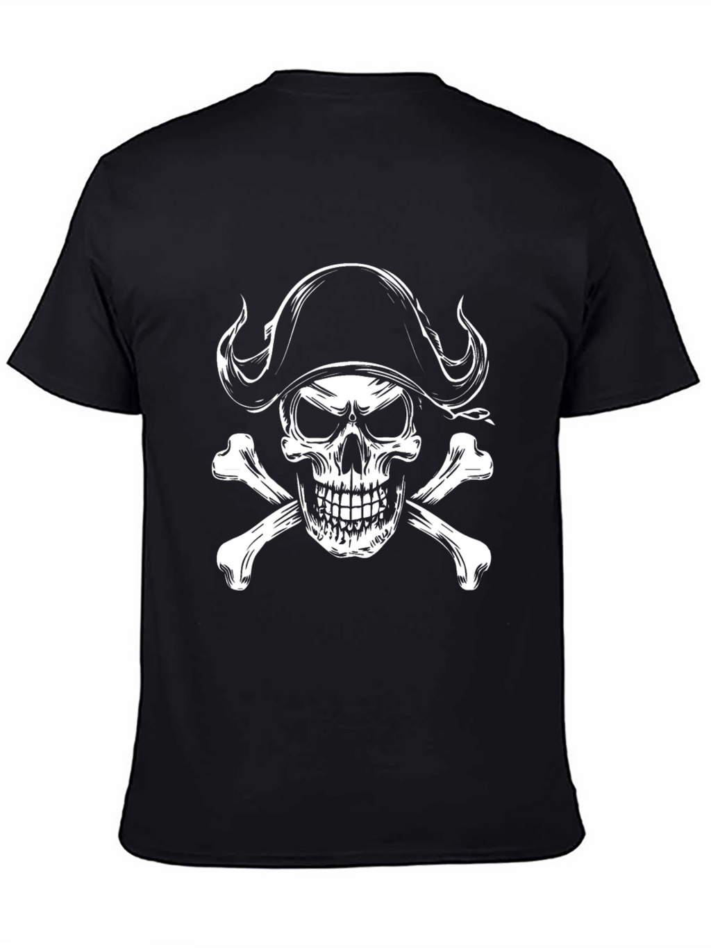 Pirate Skull & Crossbones Graphic T-Shirt - Black