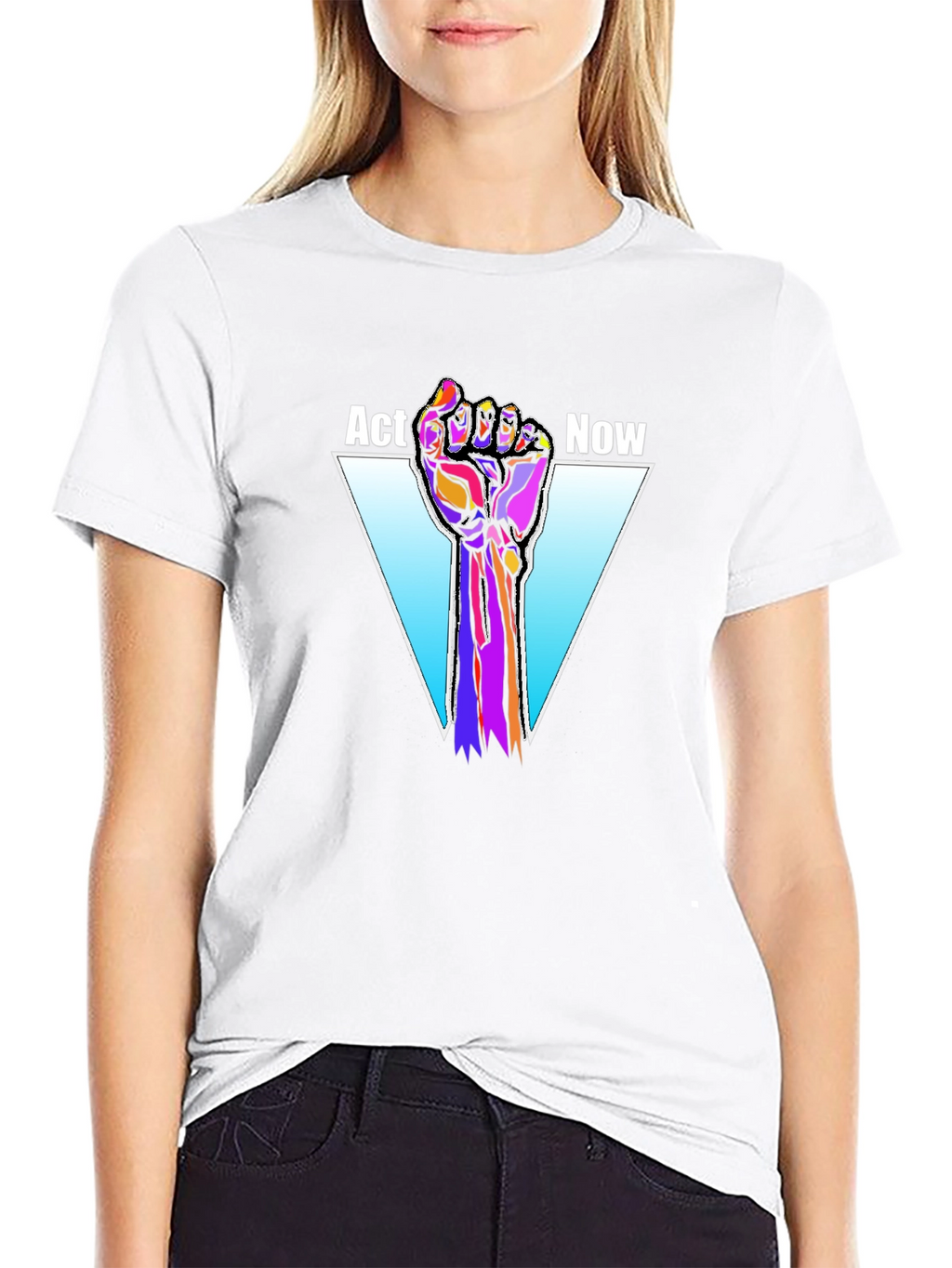 Act Now Graphic Tee - Black Cotton T-Shirt