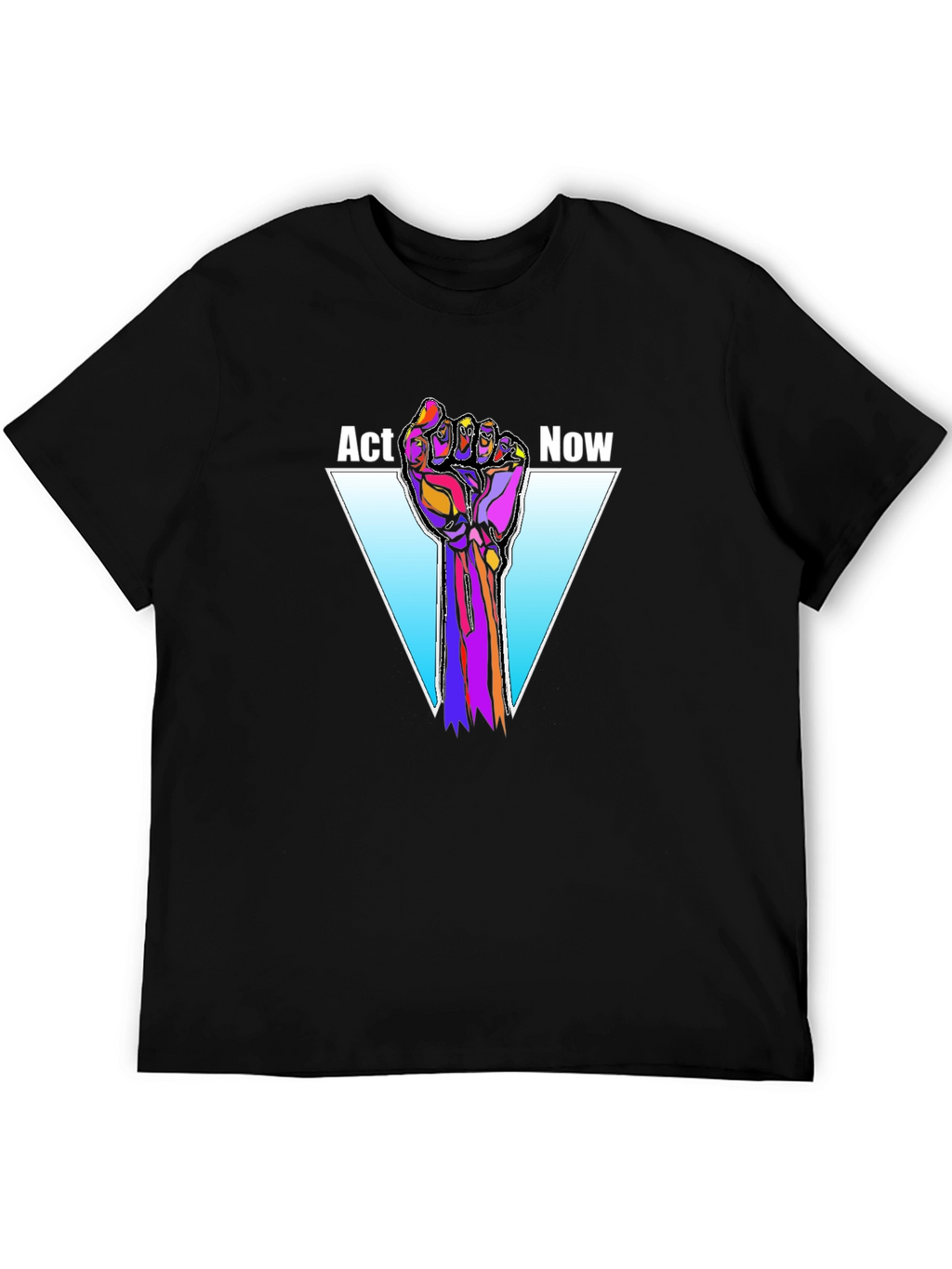 Act Now Graphic Tee - Black Cotton T-Shirt