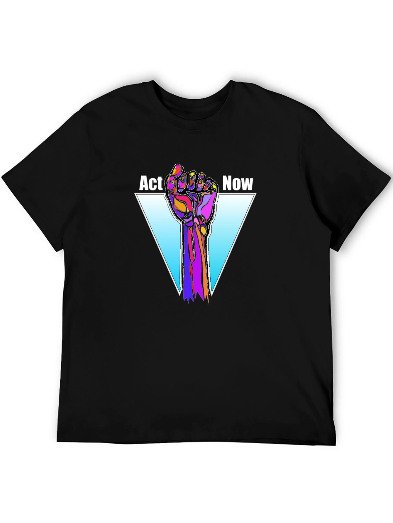 Act Now Graphic Tee - Black Cotton T-Shirt