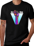 Act Now Graphic Tee - Black Cotton T-Shirt