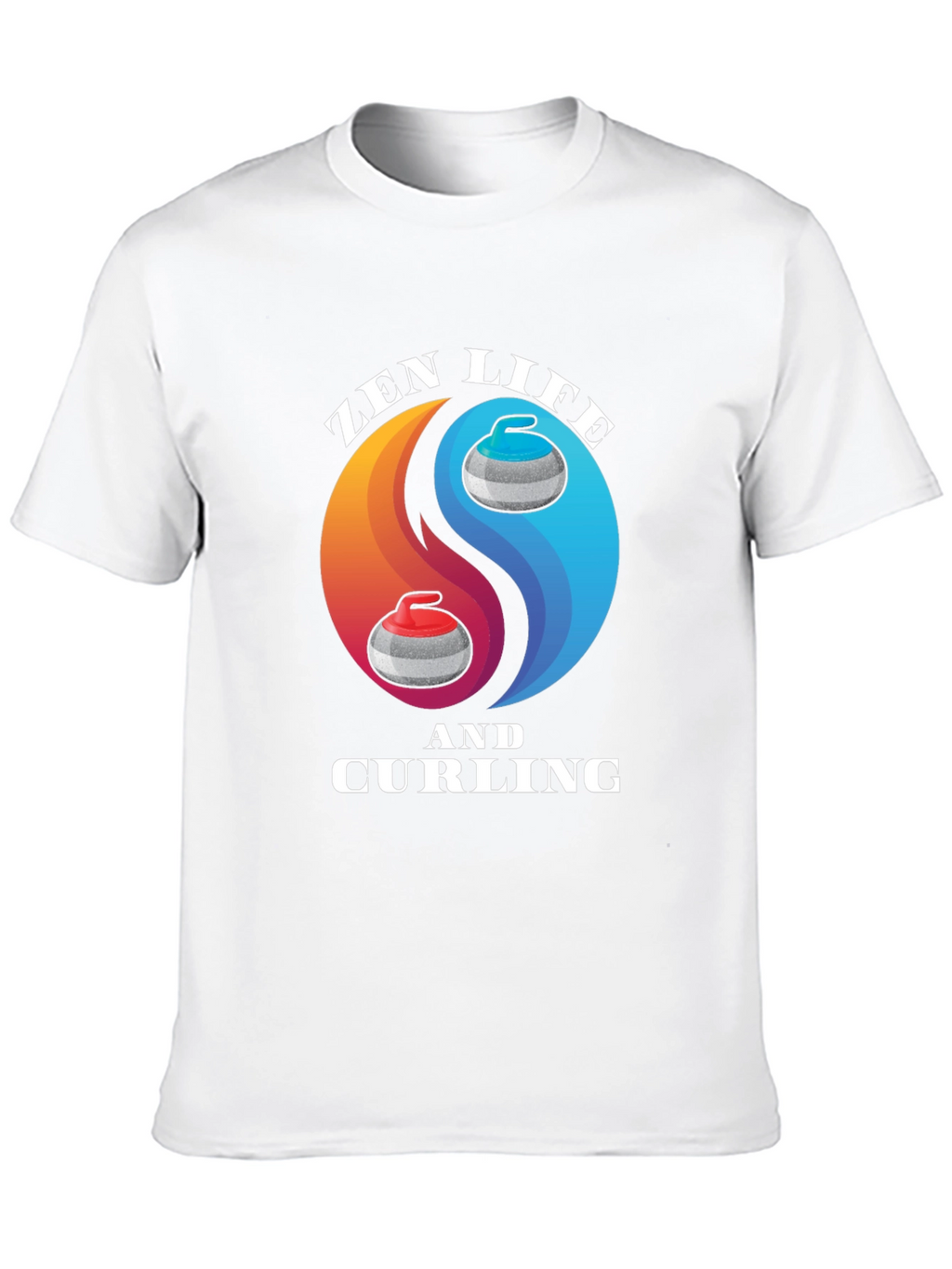 Zen Life Curling T-Shirt Yin Yang Graphic Tee