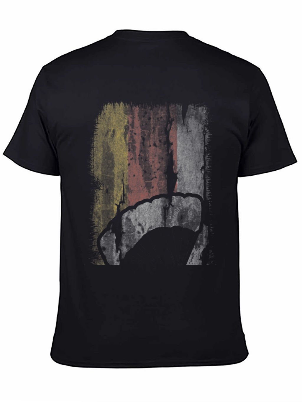 Belgium Flag Grunge Graphic Mens Black T-Shirt