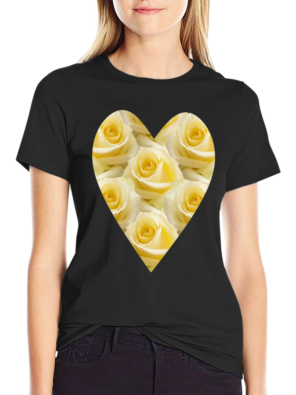 Heart of Roses Black T-Shirt
