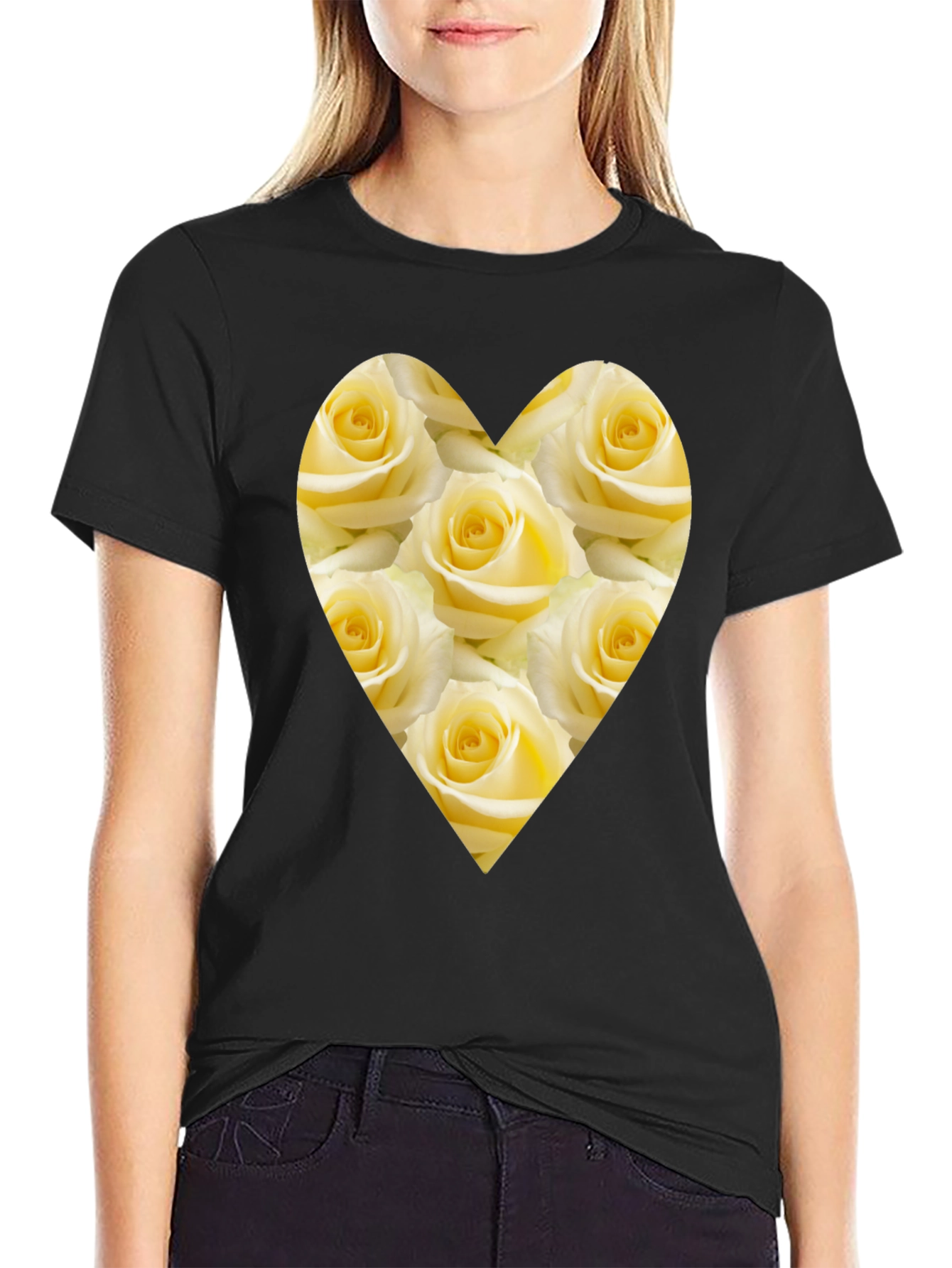 Heart of Roses Black T-Shirt