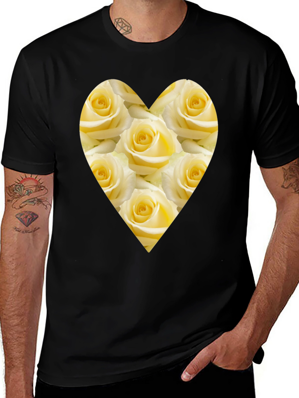 Heart of Roses Black T-Shirt