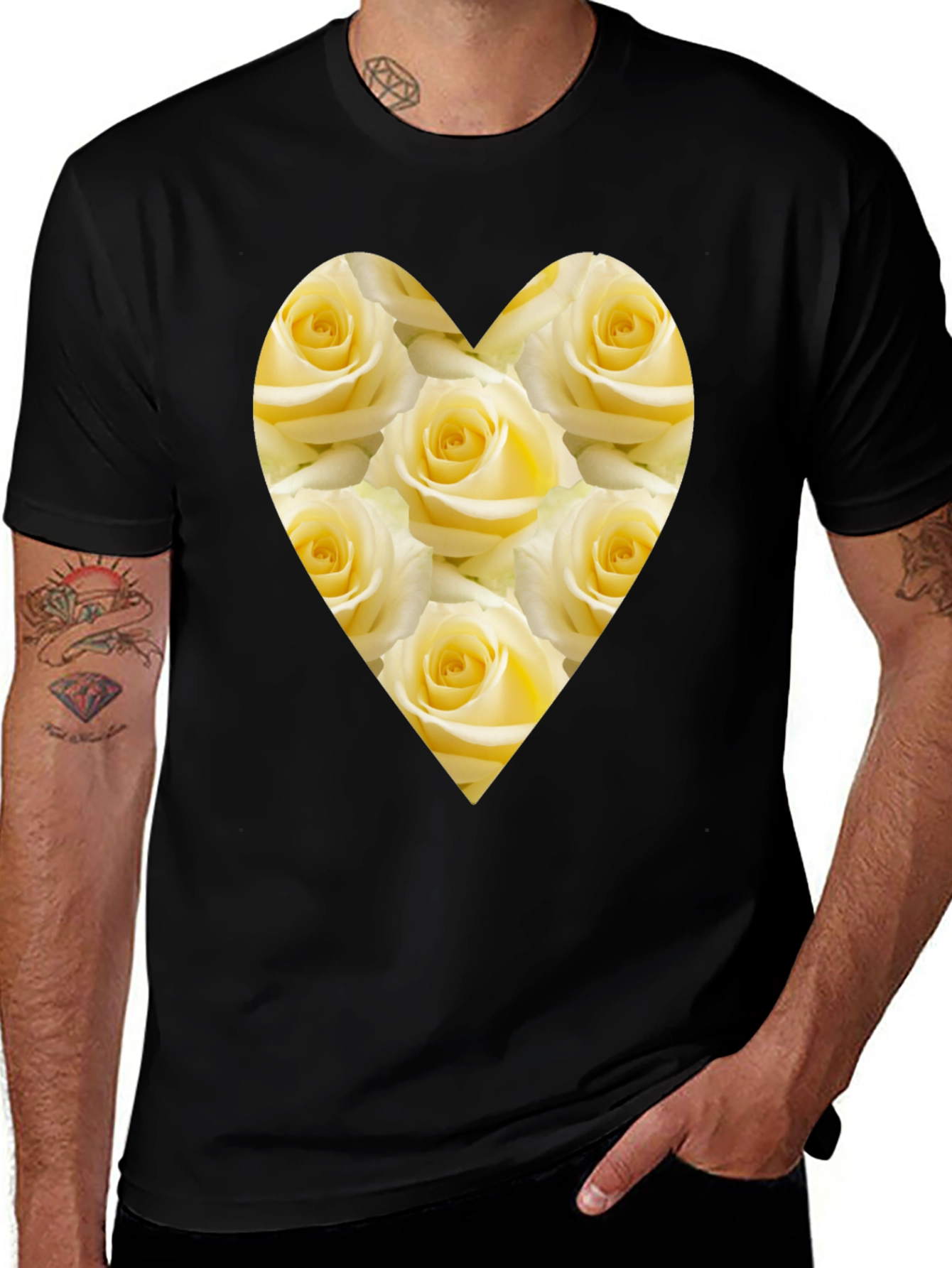 Heart of Roses Black T-Shirt