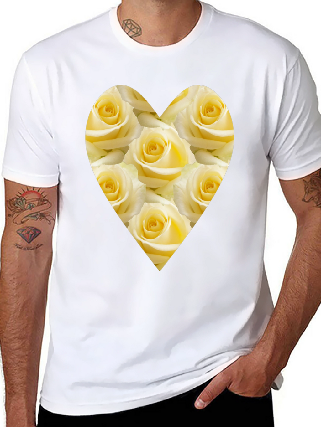 Heart of Roses Black T-Shirt
