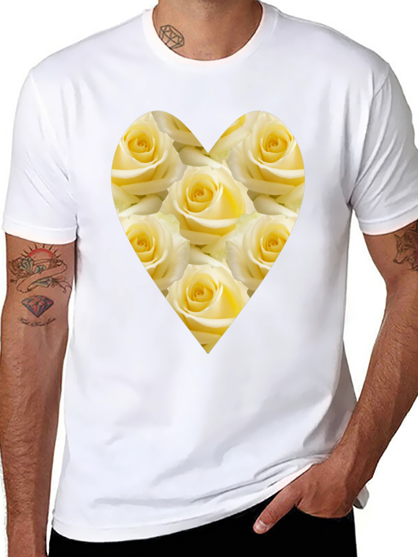 Heart of Roses Black T-Shirt