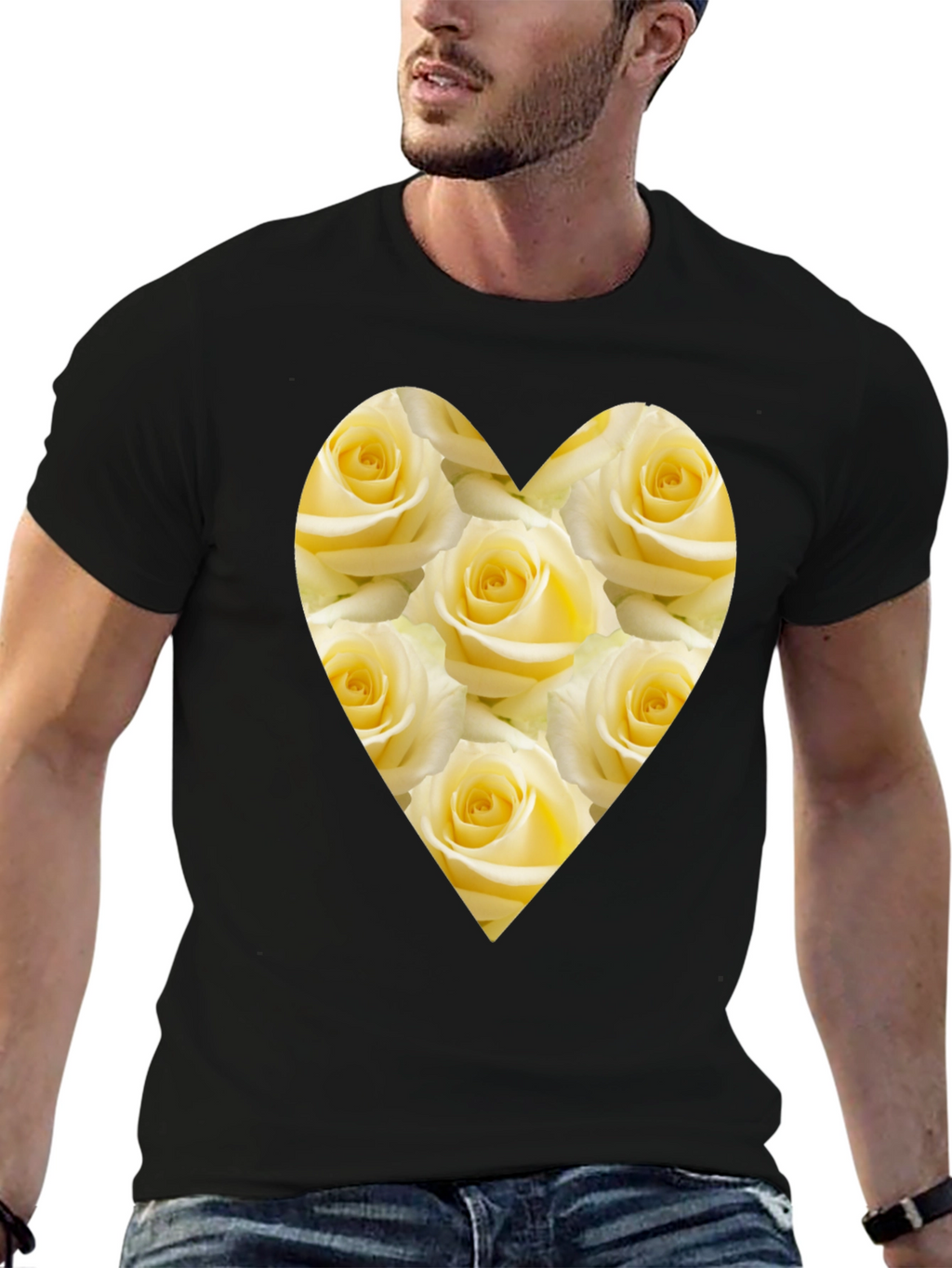 Heart of Roses Black T-Shirt