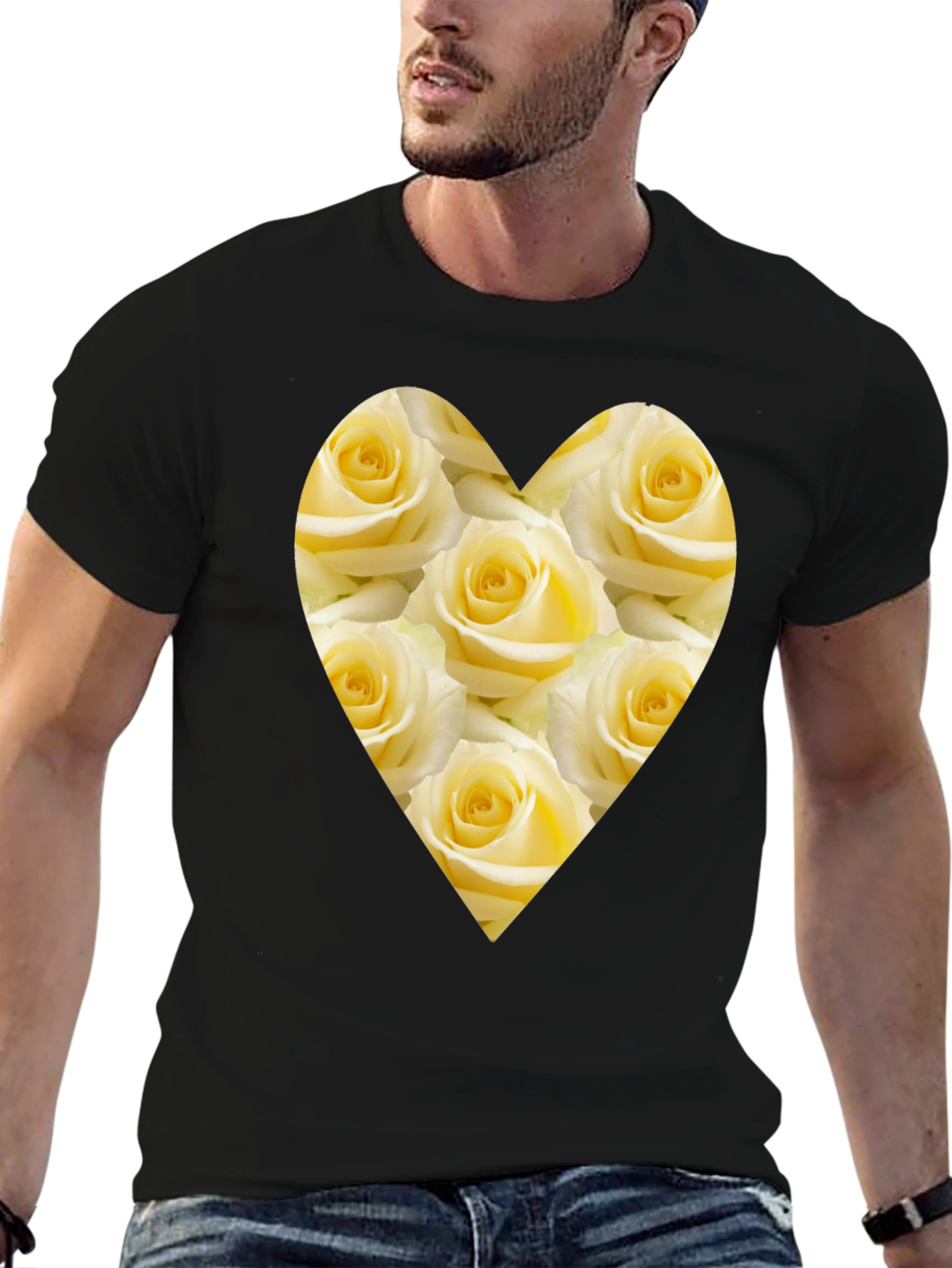 Heart of Roses Black T-Shirt