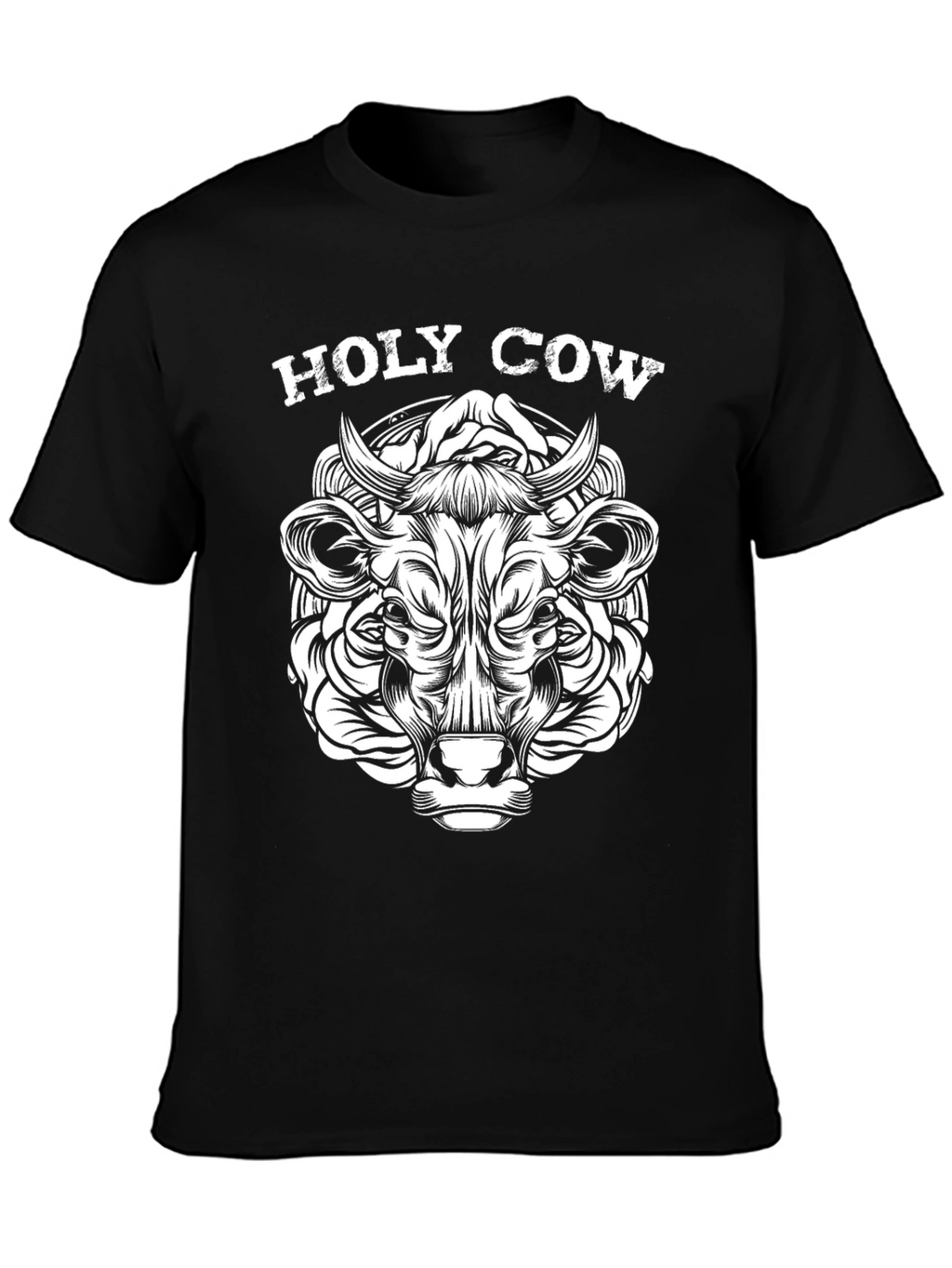 Holy Cow Graphic Tee - Black Cotton T-Shirt