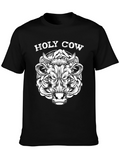 Holy Cow Graphic Tee - Black Cotton T-Shirt