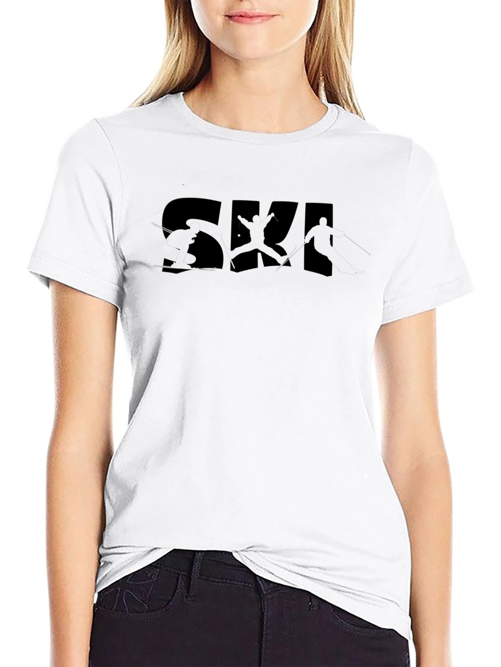 SKI Graphic Print Crew Neck T-Shirt