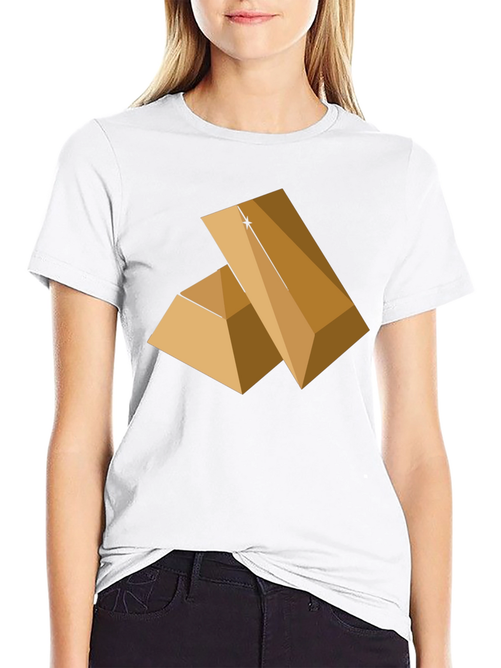 Geometric Pyramid Graphic Tee - Modern Style