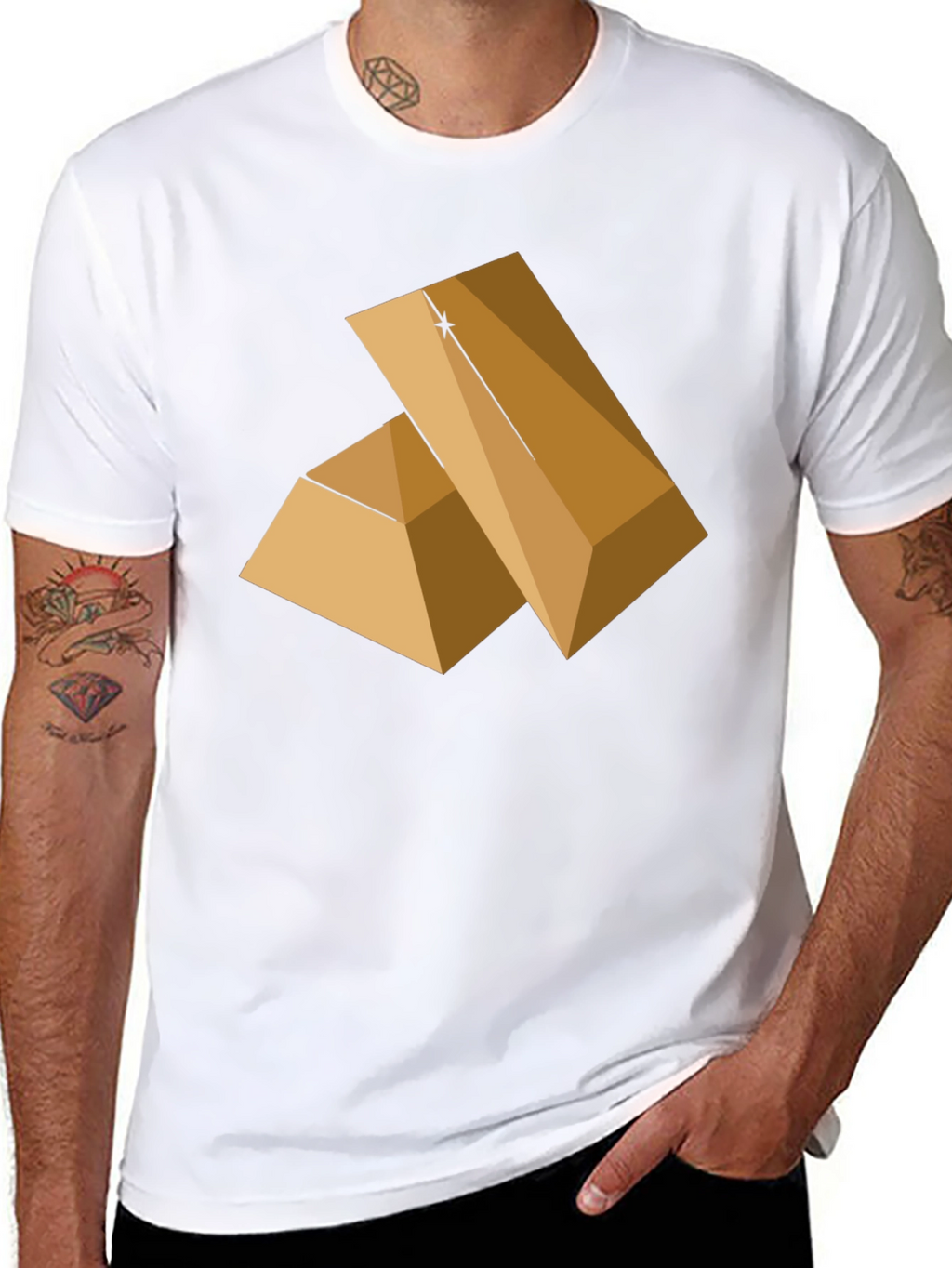 Geometric Pyramid Graphic Tee - Modern Style