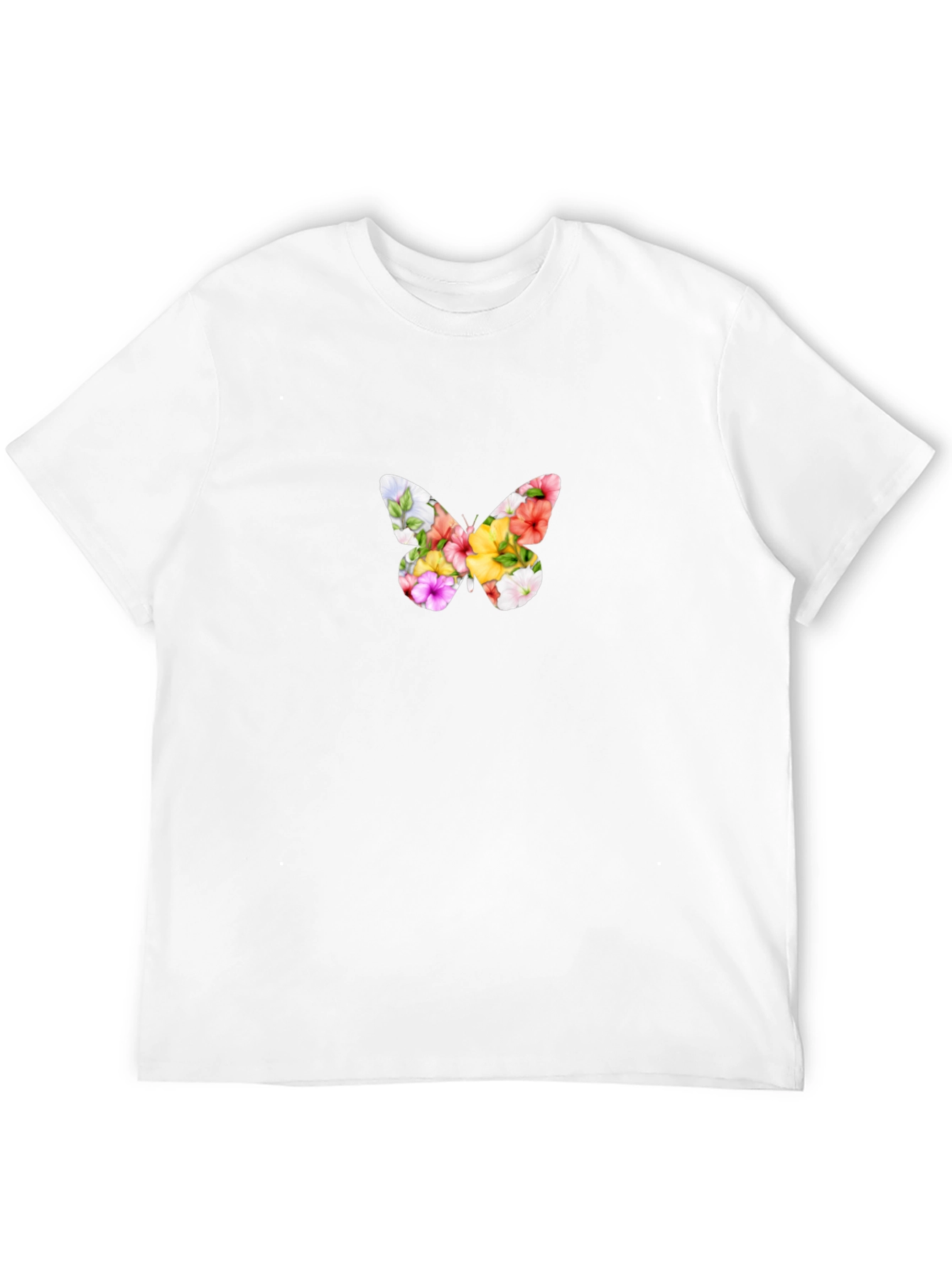 Floral Butterfly Graphic Black T-Shirt