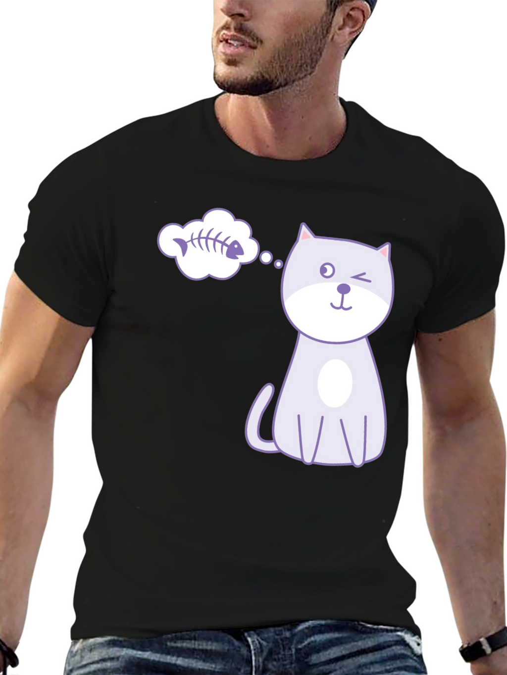 Winking Cat Fishbone Dream T-Shirt