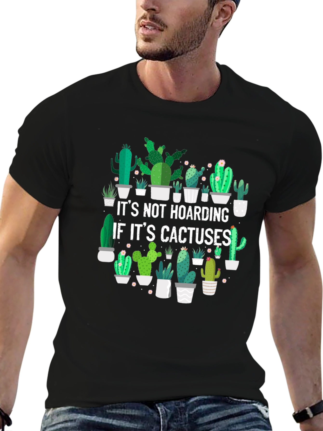 Cactus Lover Graphic Tee - Its Not Hoarding T-Shirt