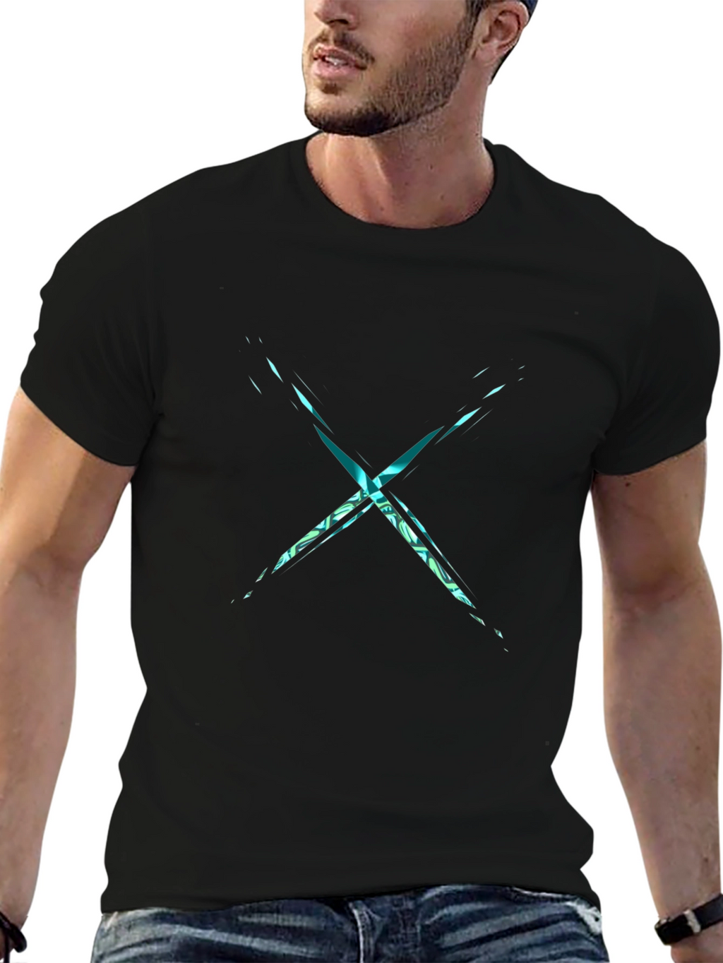 Abstract X Black T-Shirt