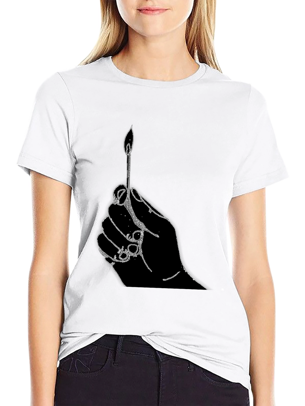 Hand Holding Matchstick T-Shirt