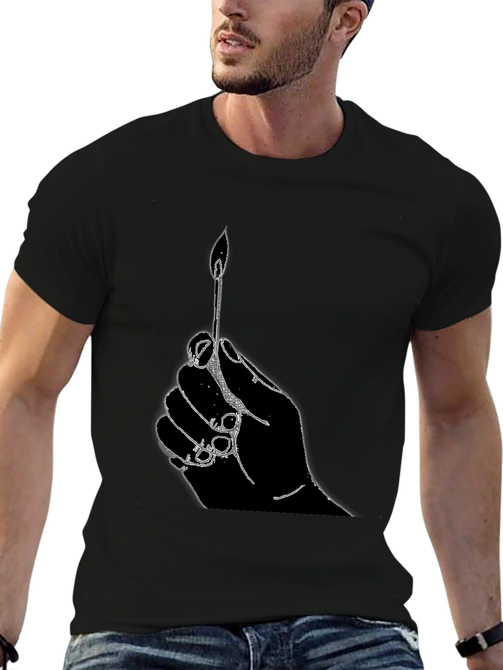 Hand Holding Matchstick T-Shirt