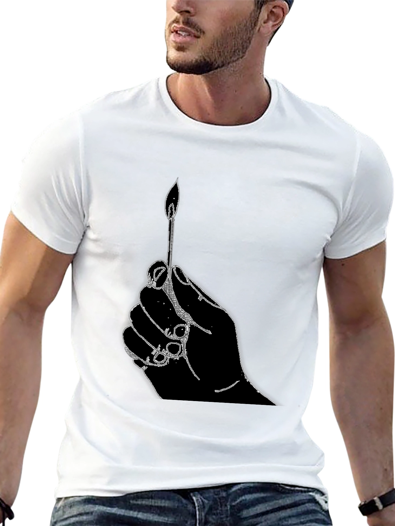 Hand Holding Matchstick T-Shirt