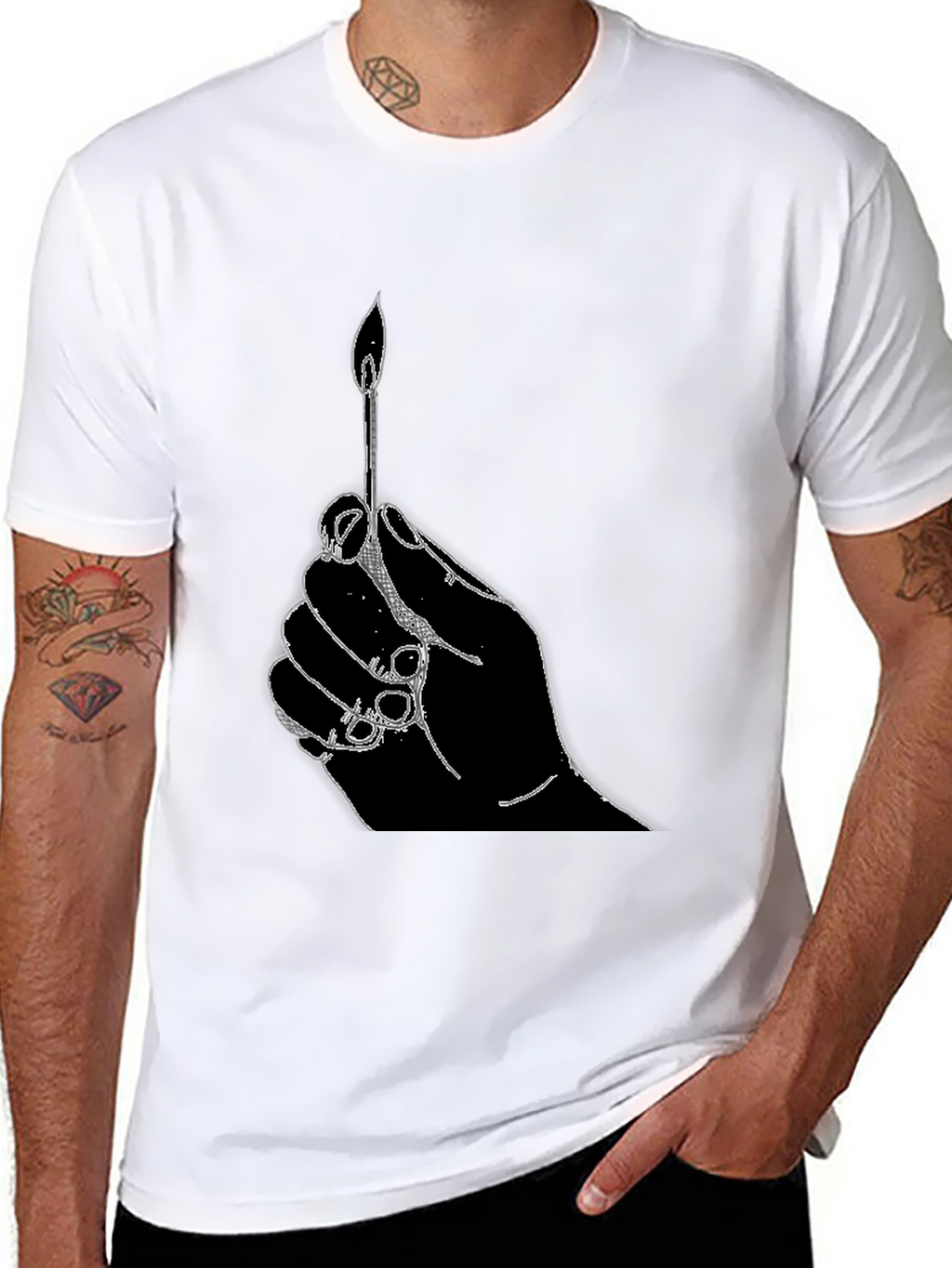 Hand Holding Matchstick T-Shirt