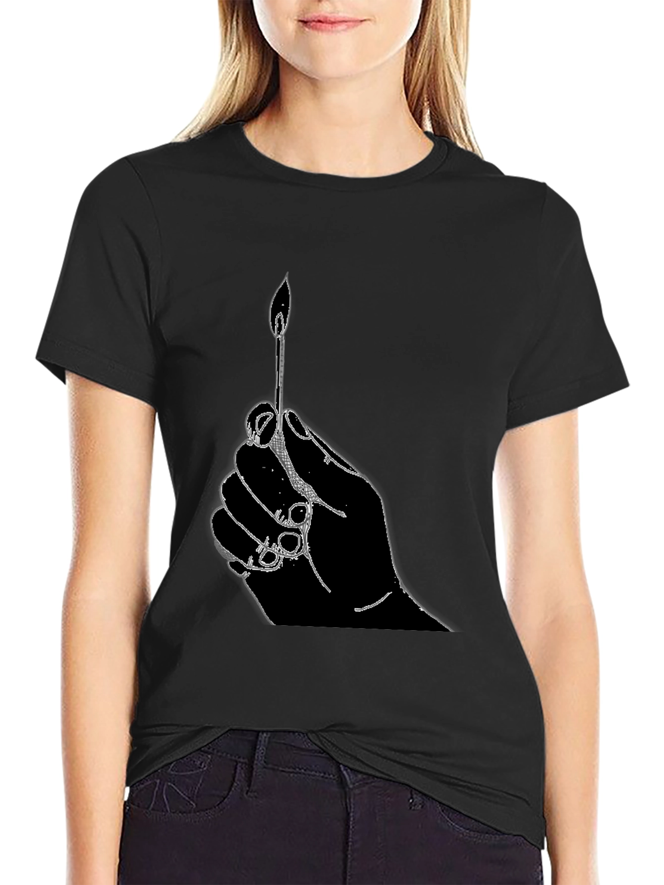 Hand Holding Matchstick T-Shirt