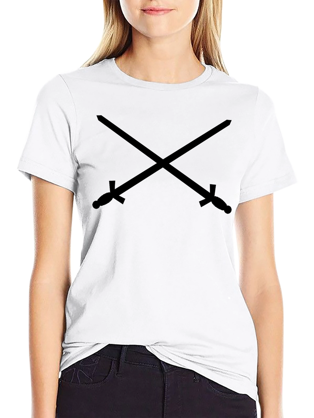 Crossed Swords Graphic Black T-Shirt