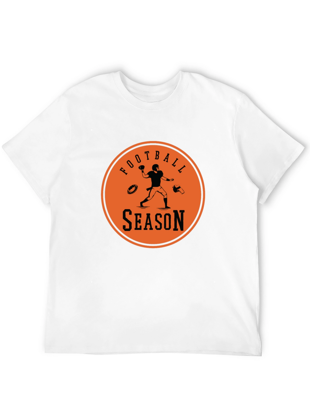 Football Season Graphic Tee - Black Cotton T-Shirt