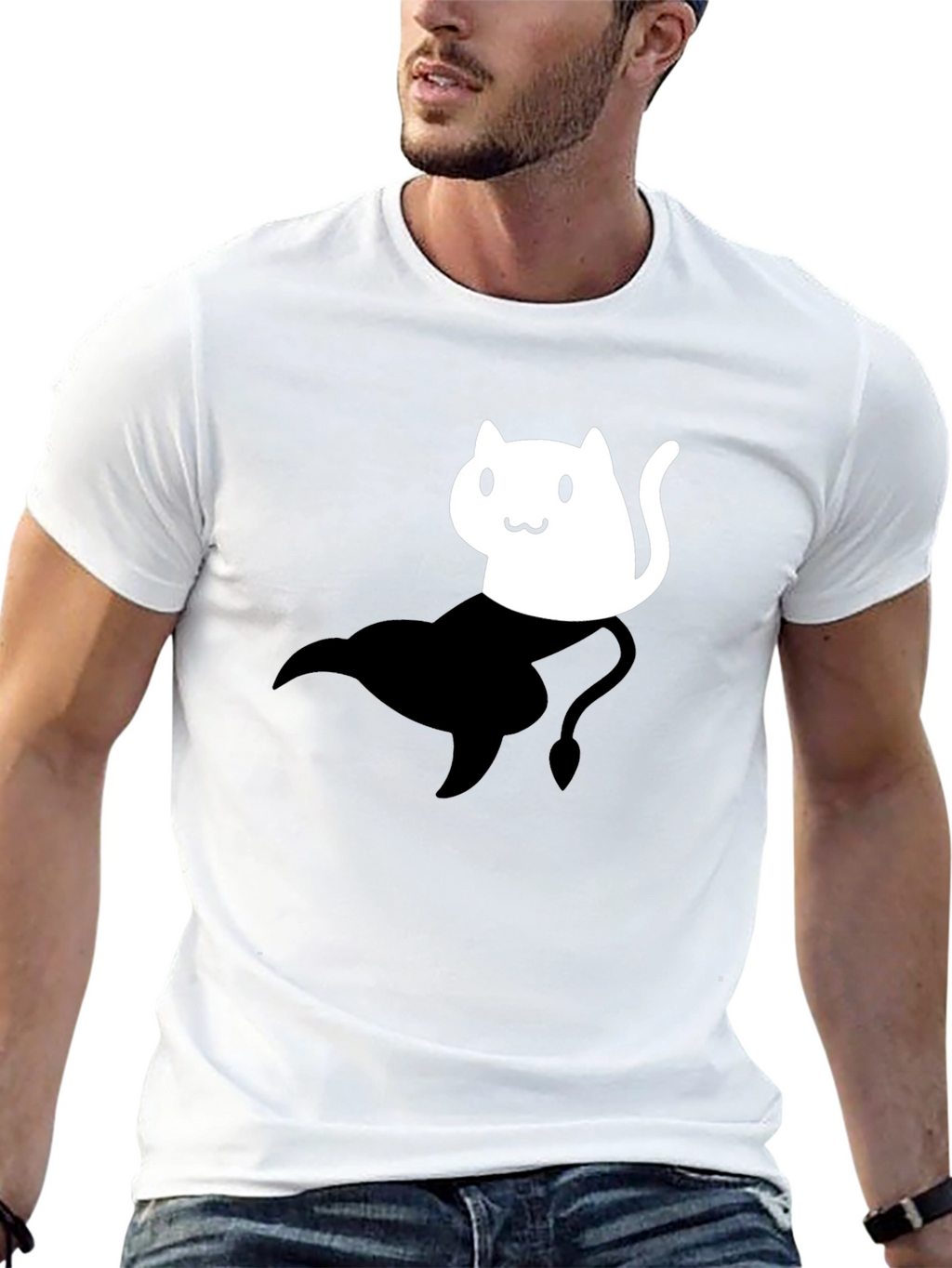 Cat Genie T-Shirt - Black Unisex Cotton Tee