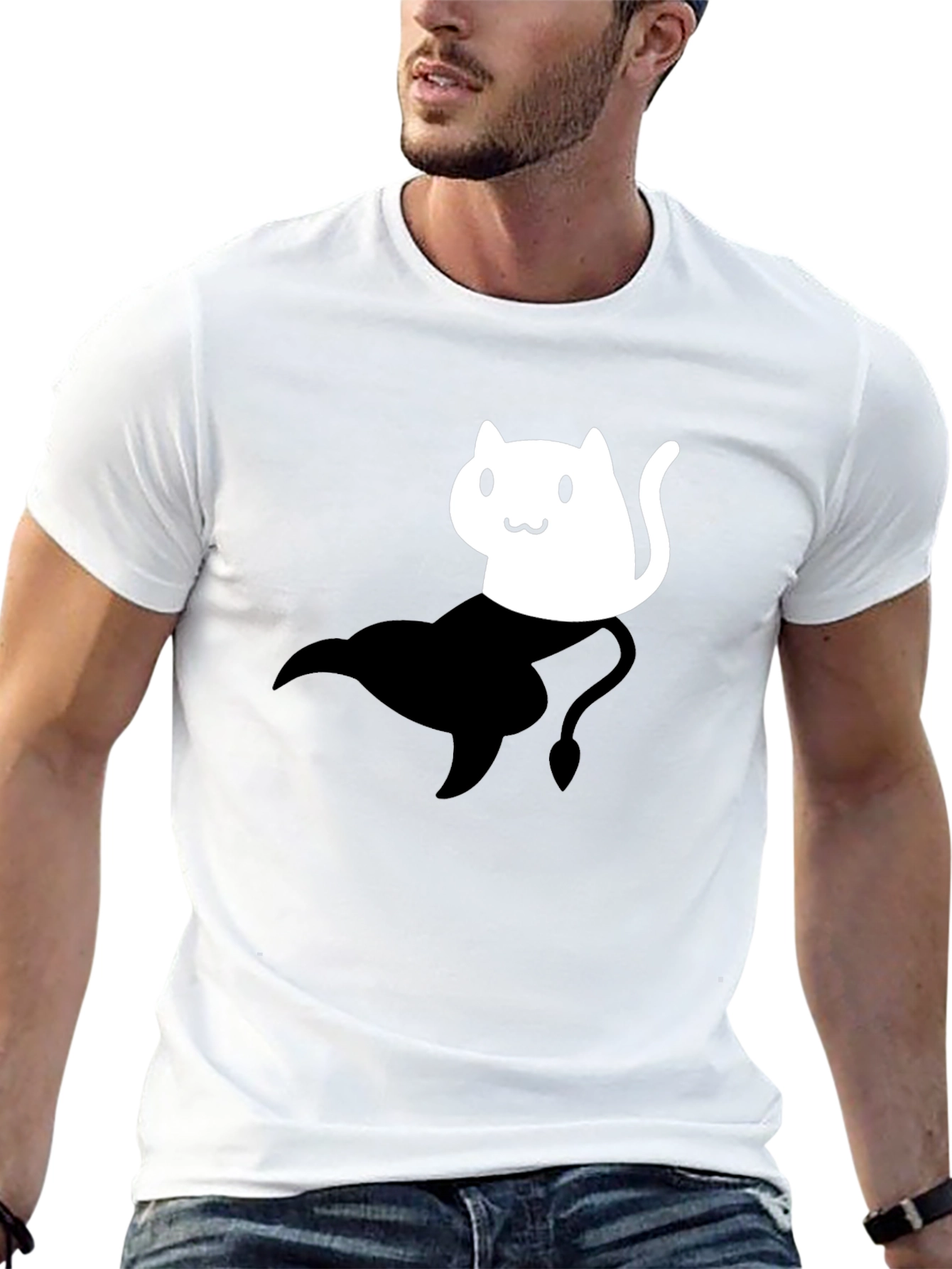 Cat Genie T-Shirt - Black Unisex Cotton Tee