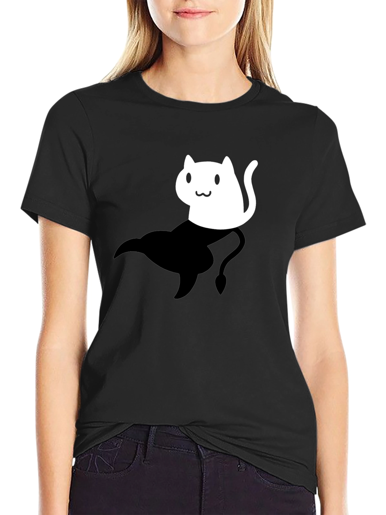Cat Genie T-Shirt - Black Unisex Cotton Tee