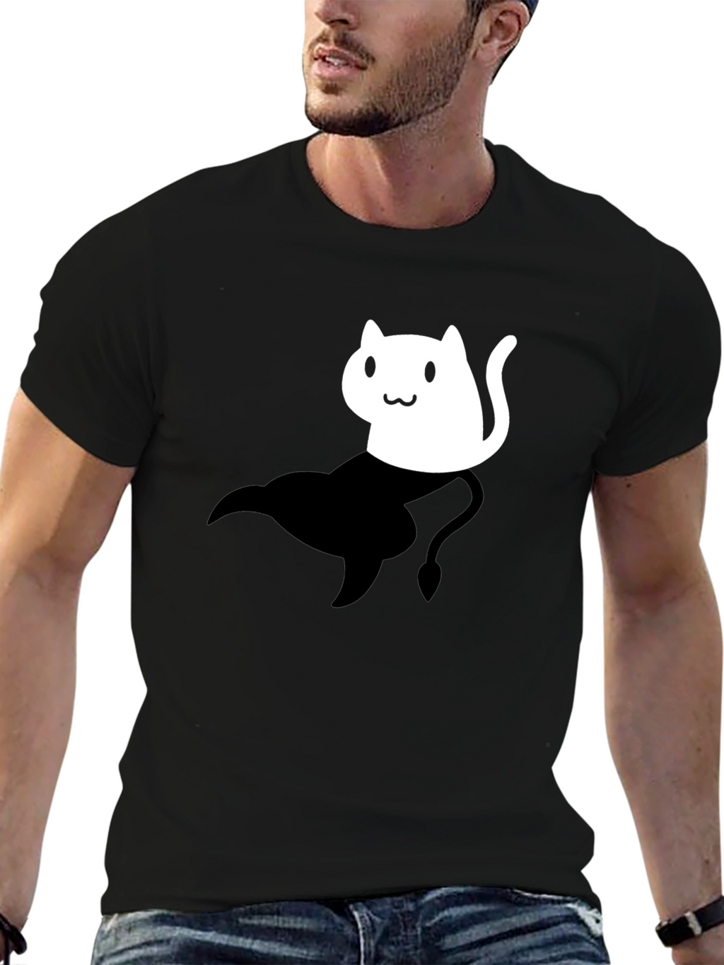 Cat Genie T-Shirt - Black Unisex Cotton Tee
