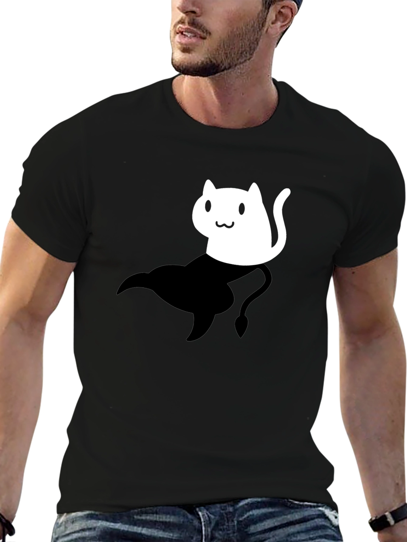 Cat Genie T-Shirt - Black Unisex Cotton Tee