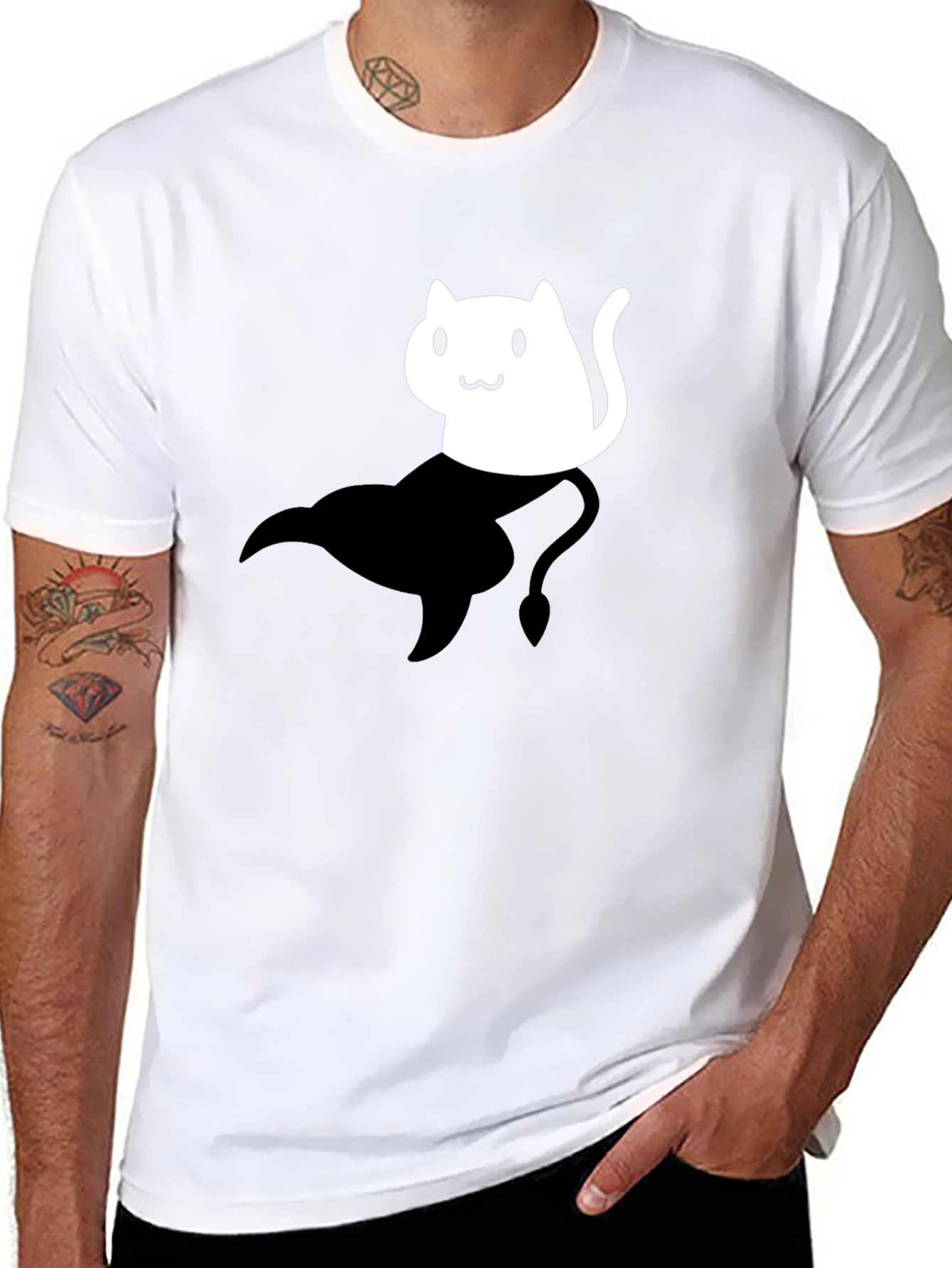 Cat Genie T-Shirt - Black Unisex Cotton Tee