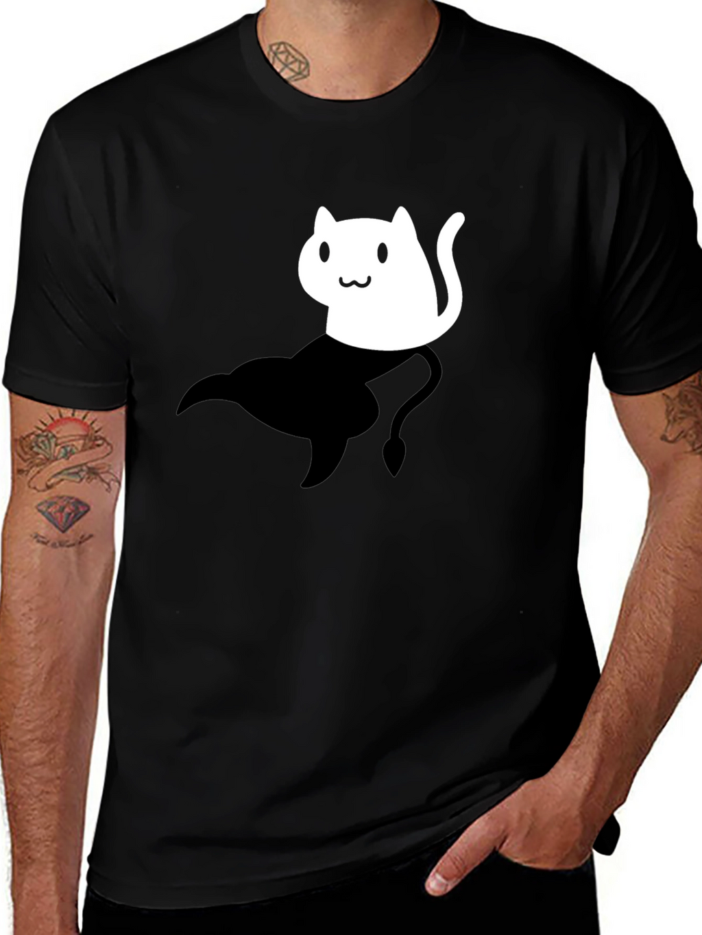 Cat Genie T-Shirt - Black Unisex Cotton Tee