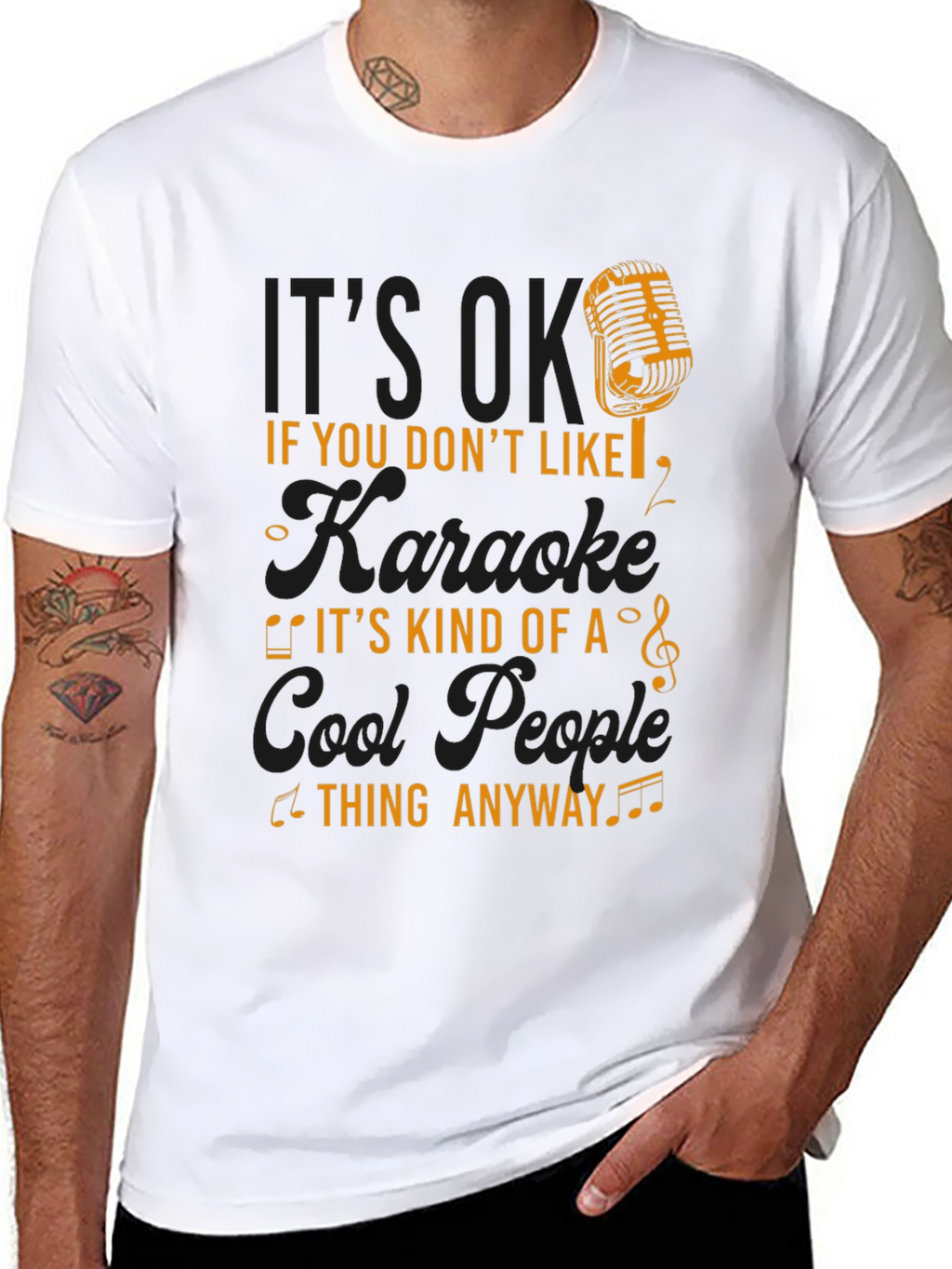 Karaoke Lovers T-Shirt - Cool People Thing Anyway Tee