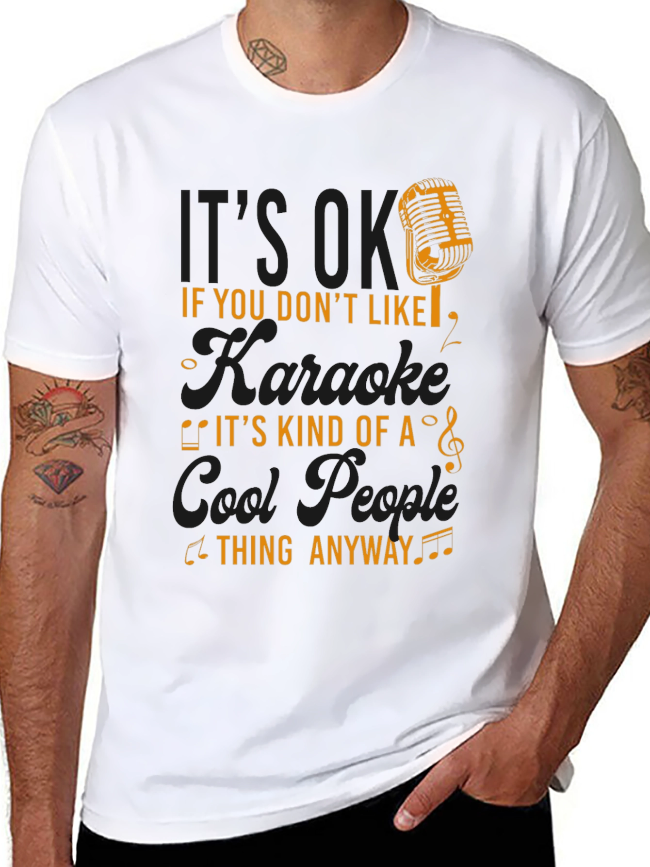 Karaoke Lovers T-Shirt - Cool People Thing Anyway Tee