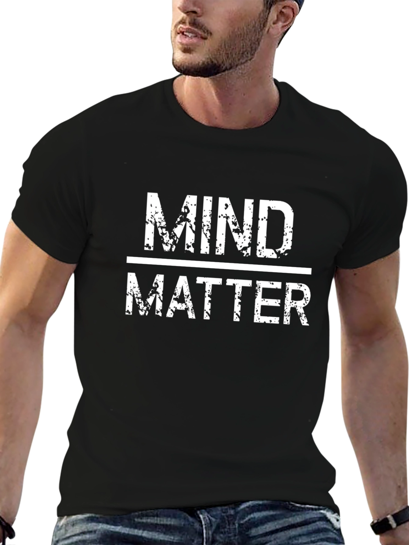 Mind Over Matter Graphic Tee - Black Cotton T-Shirt