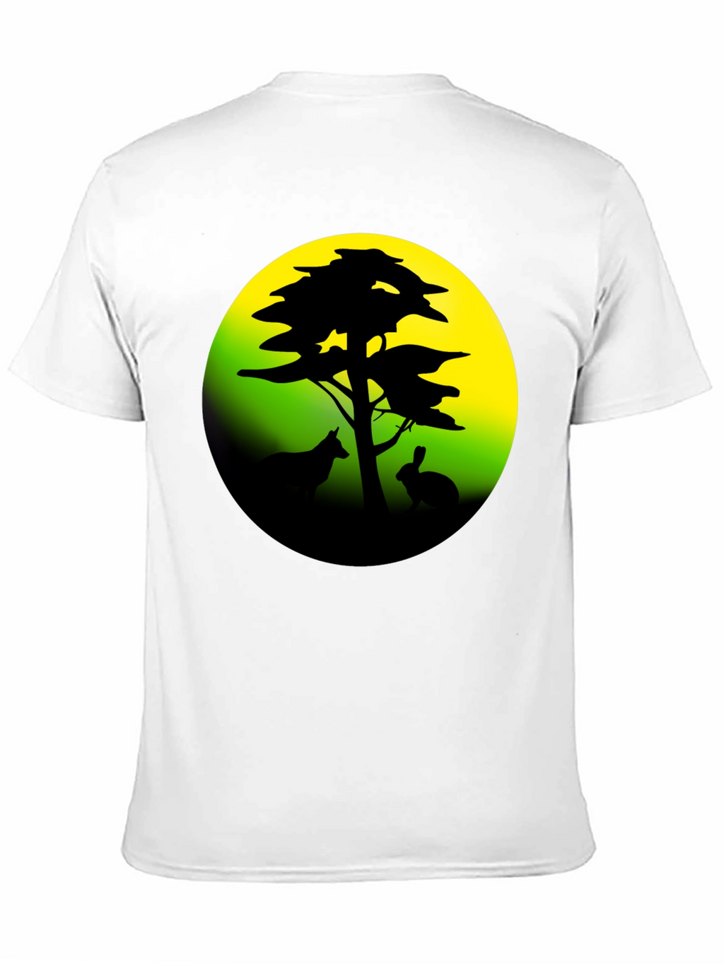 Silhouette Tree & Animals Black T-Shirt