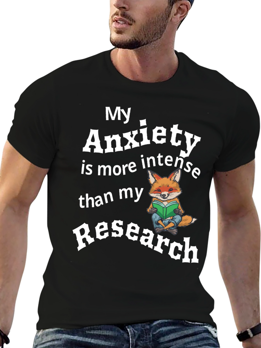 My Anxiety Research Fox T-Shirt Funny Novelty