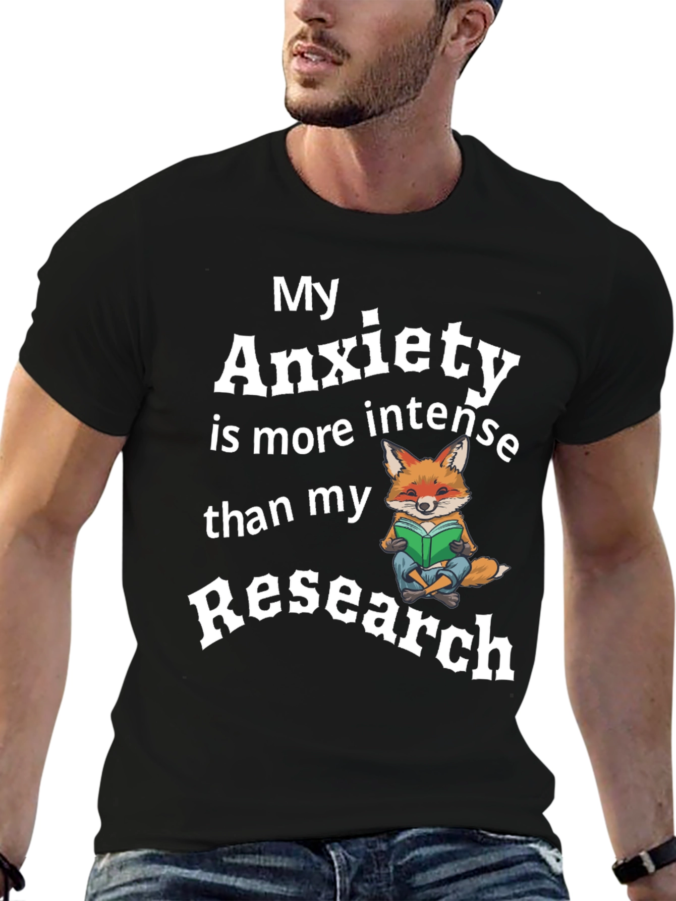 My Anxiety Research Fox T-Shirt Funny Novelty