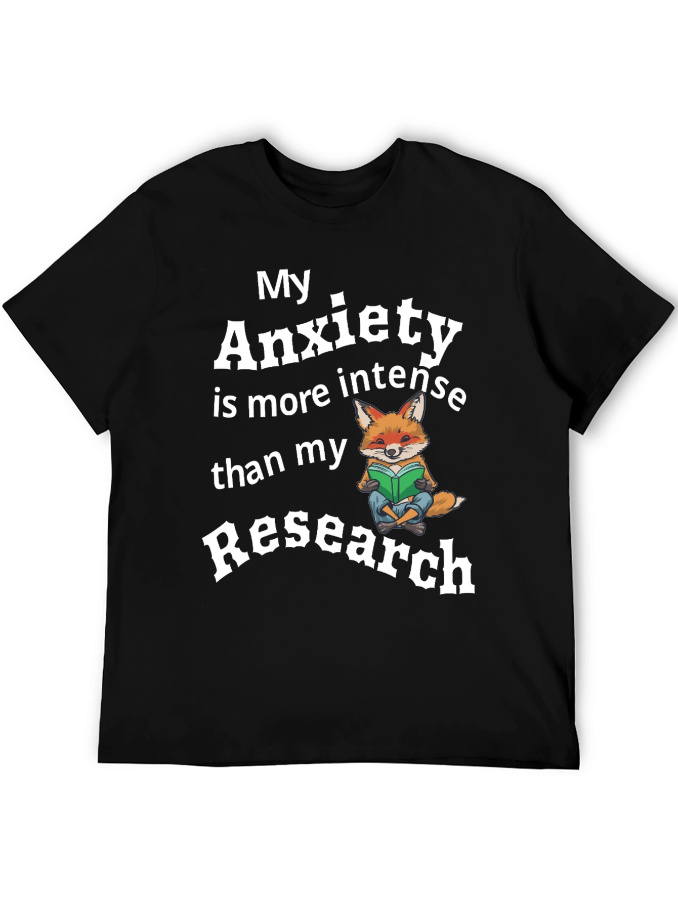 My Anxiety Research Fox T-Shirt Funny Novelty