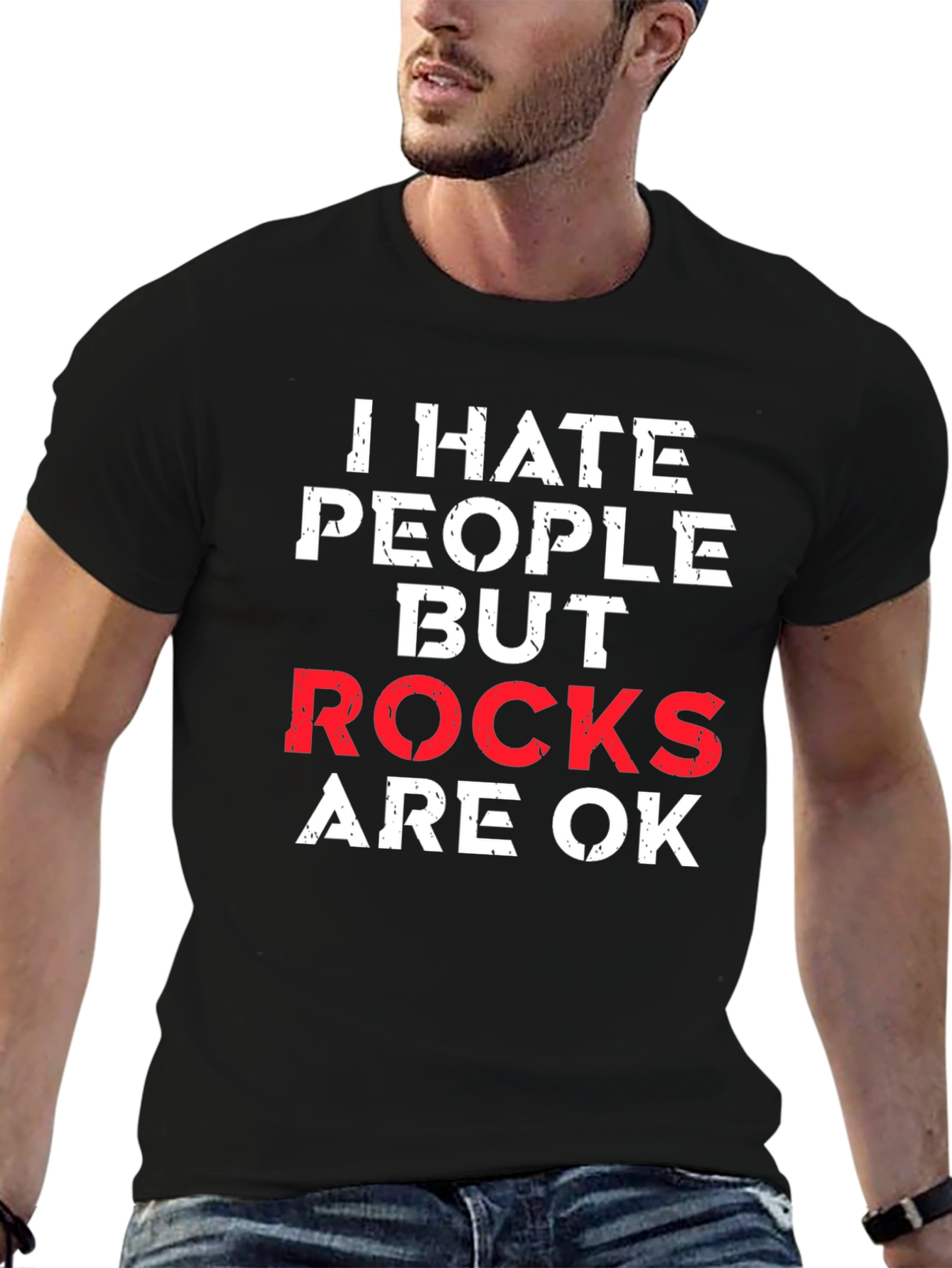 I Hate People But Rocks Are OK Graphic Tee