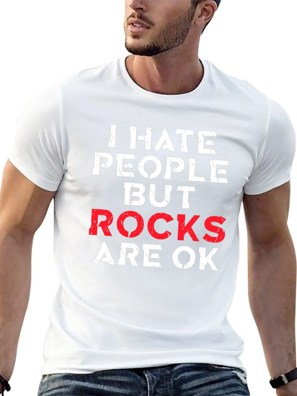 I Hate People But Rocks Are OK Graphic Tee